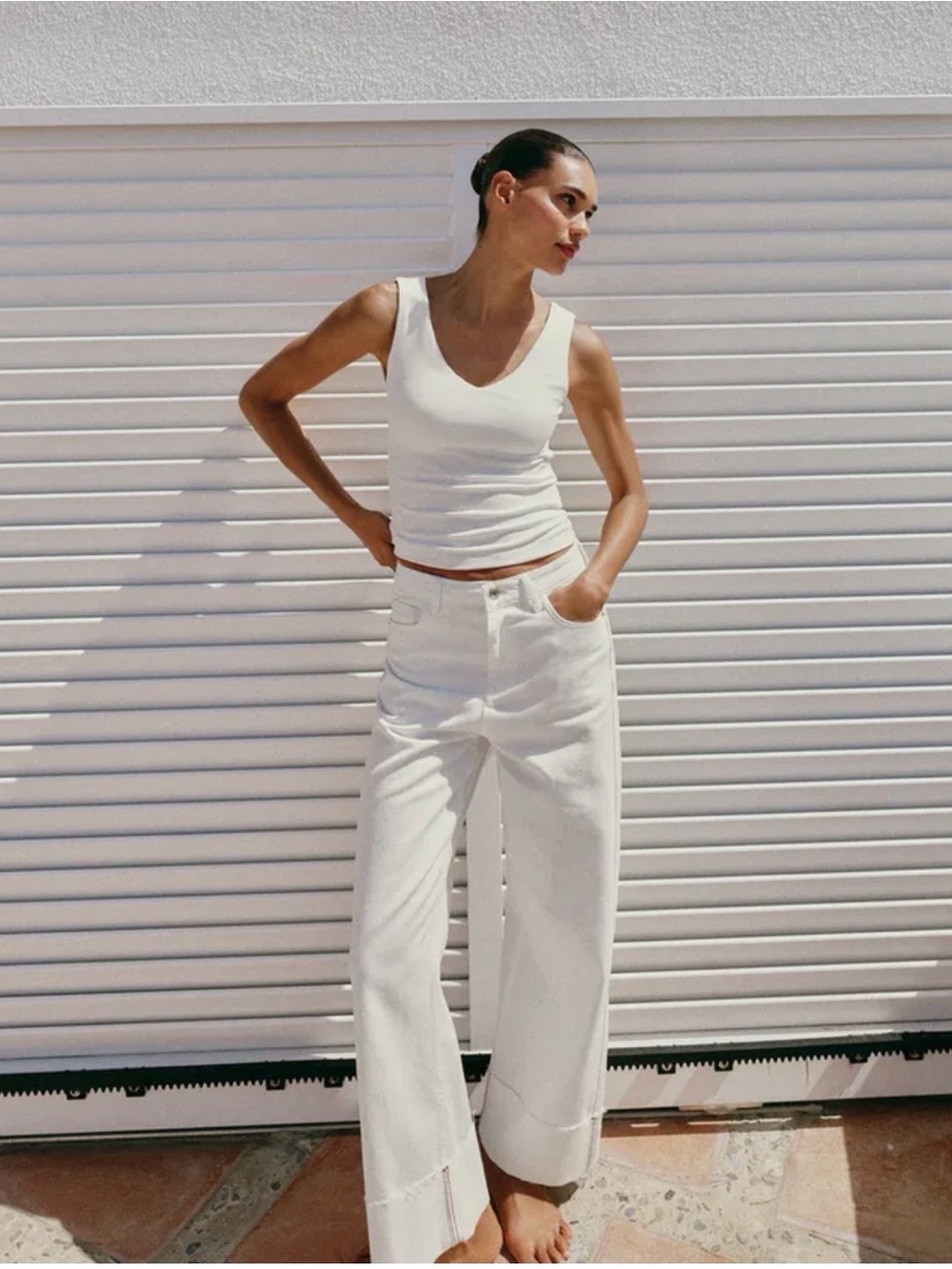 Zara white jeans